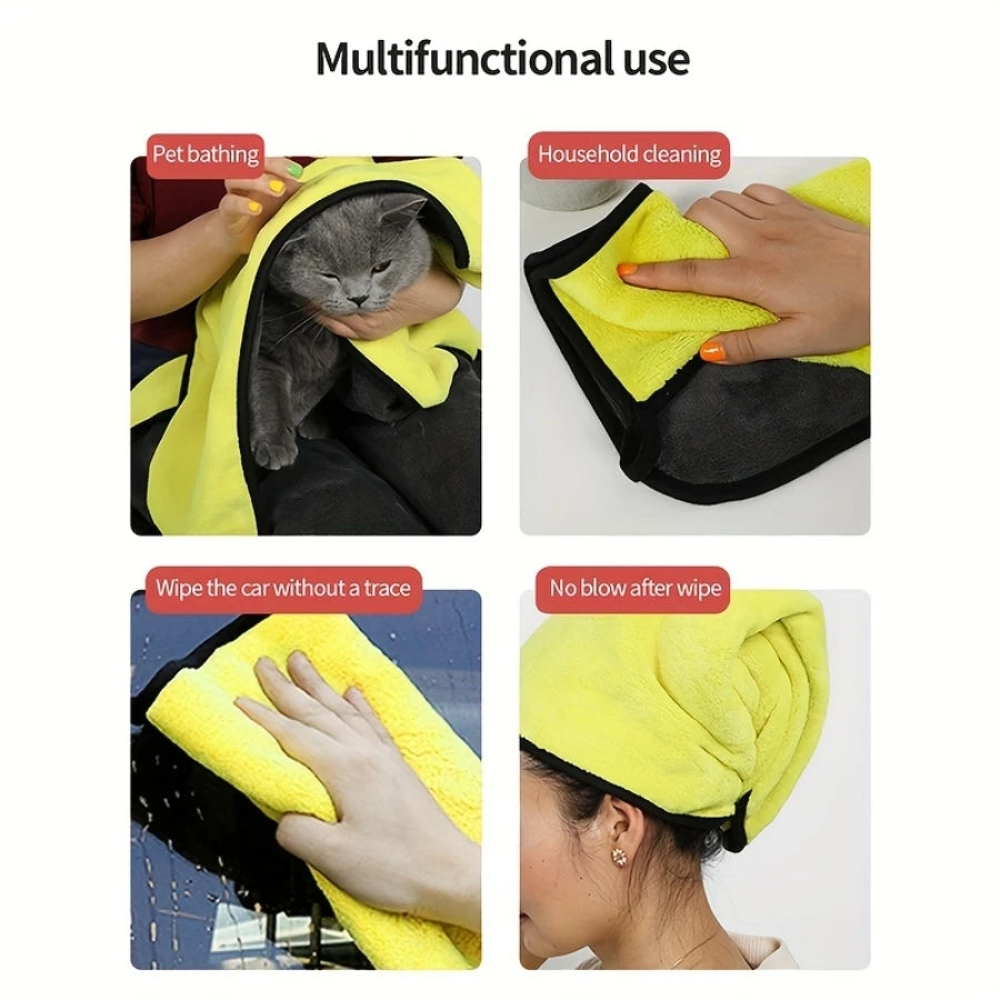 New 1-3pcs Pet Dog Absorbent Towel Microfiber Dog Bathing Towel Dog Bathrobes Wiping Cloth Pet Towel