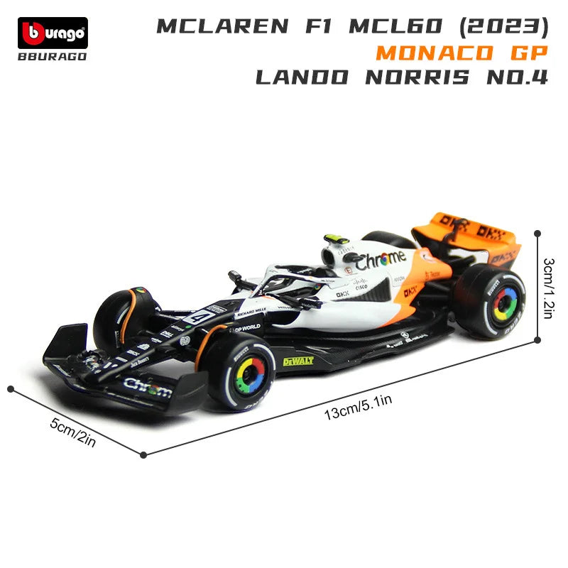 Bburago 1:43 McLaren F1 MCL38 2024 Miami GP Formula 1 Alloy Diecast Model Car #4 Lando Norris #81 Oscar Piastr Toy Gift