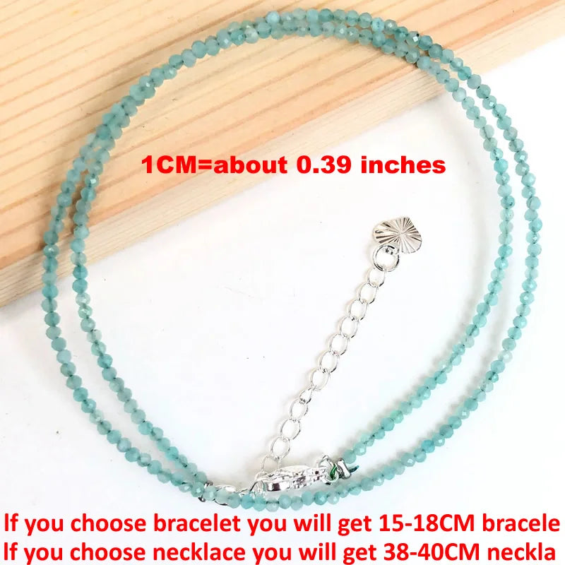 Natural Semi-precious Stone Necklaces for Women and Men Cut Angle 2mm Beads Crystal Necklace Bracelet Gem Zircon Agate Jewelry