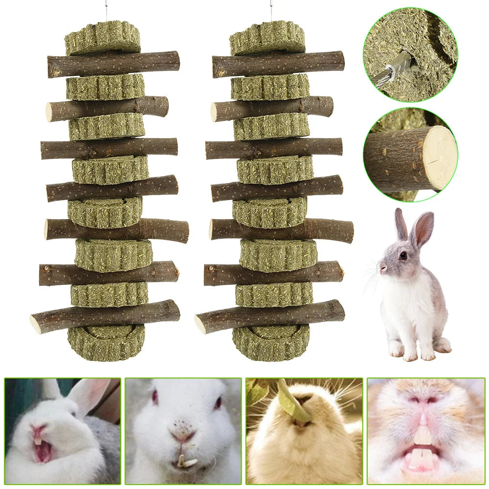16pcs Small Animal Chew Toys Bundle For Rabbit Bunny Hamster Guinea Chinchillas Tooth Cleaning Molar Grinding Toys Pet Accessori