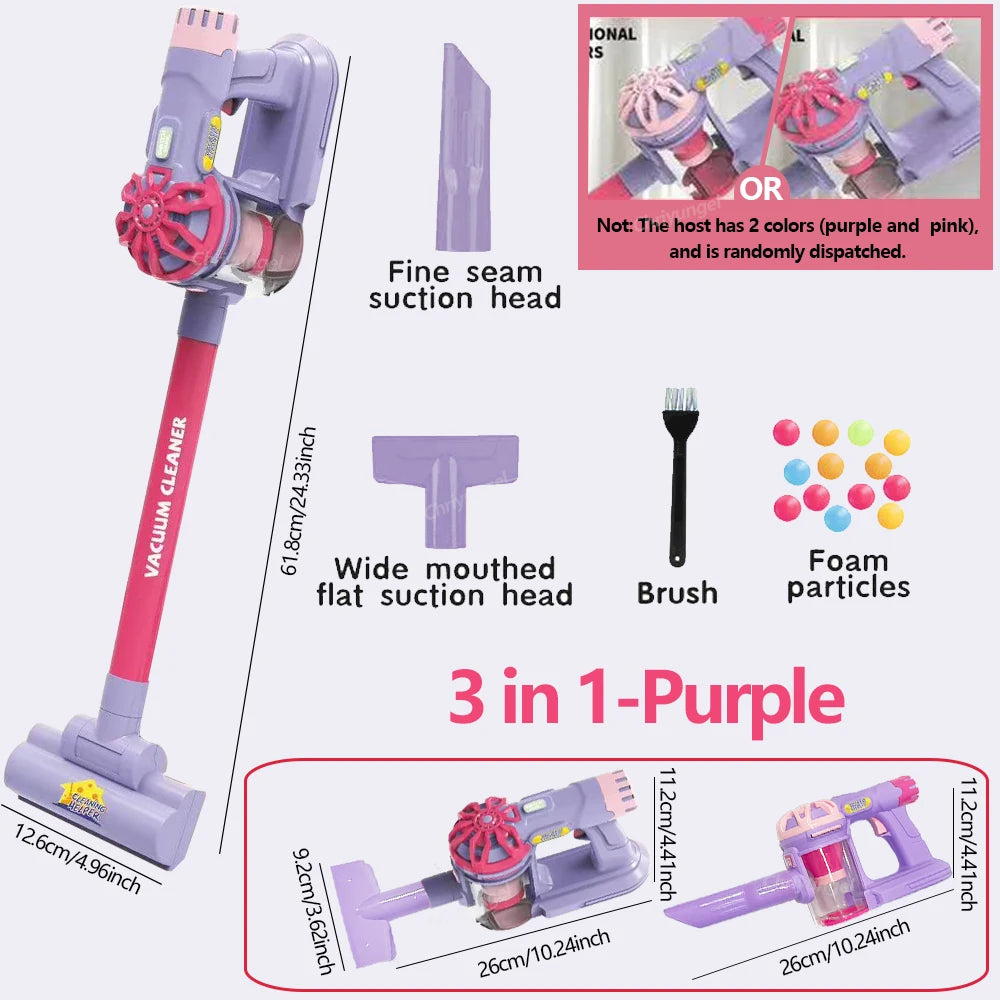 Kids Vacuum Cleaner Toy Realistic Pretend Play for Toddlers To Learn Cleaning Housekeeping Educational Toys for Boys Girls Gifts