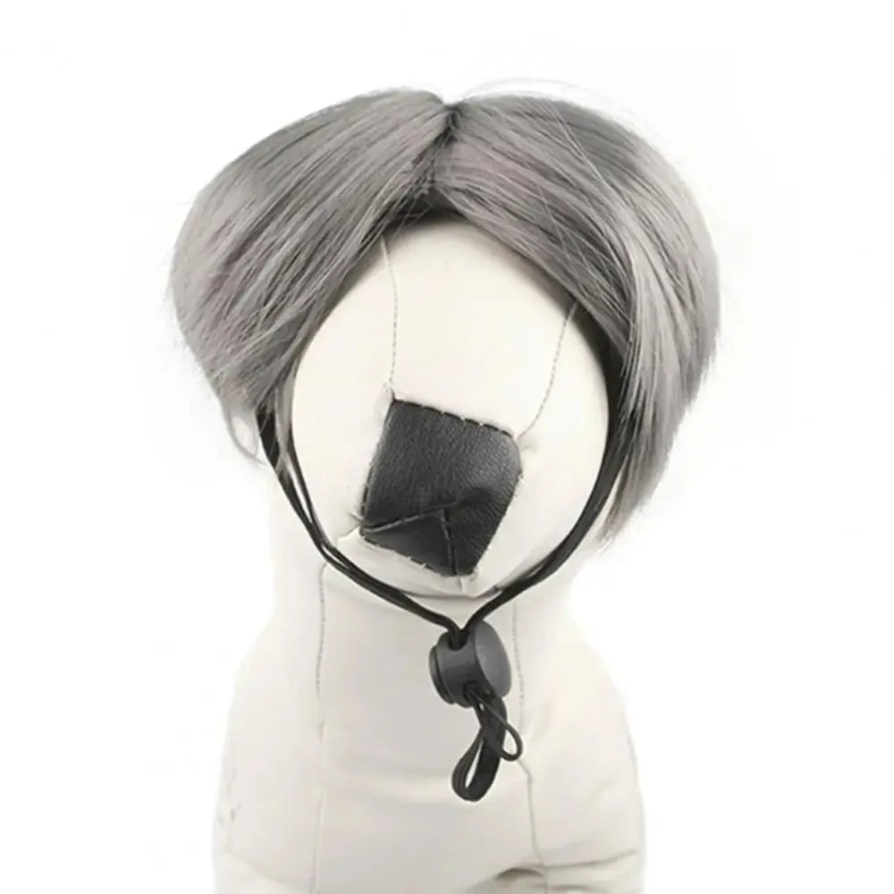 Cute Funny Pet Wig Adjustable Elastic Band Design Cat Wig Dog Wig Pet Cosplay Props Photography Prank Gifts