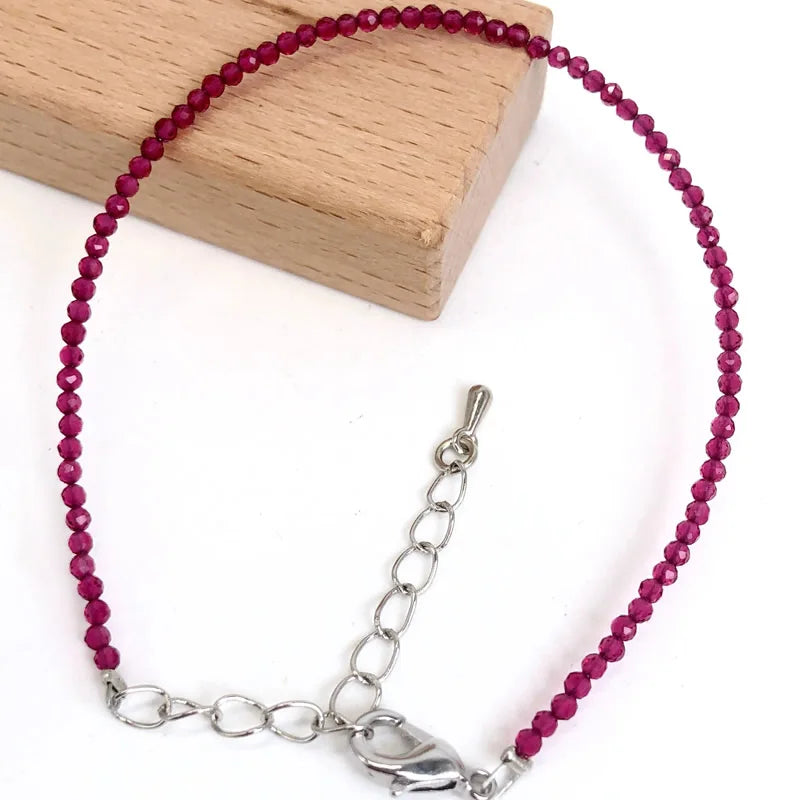 Mini 2-3mm Stone Beaded Faceted Natural Agat Quartzs Necklaces bracelet Female Fashion Party Choker for Women Girls Jewelry Gift