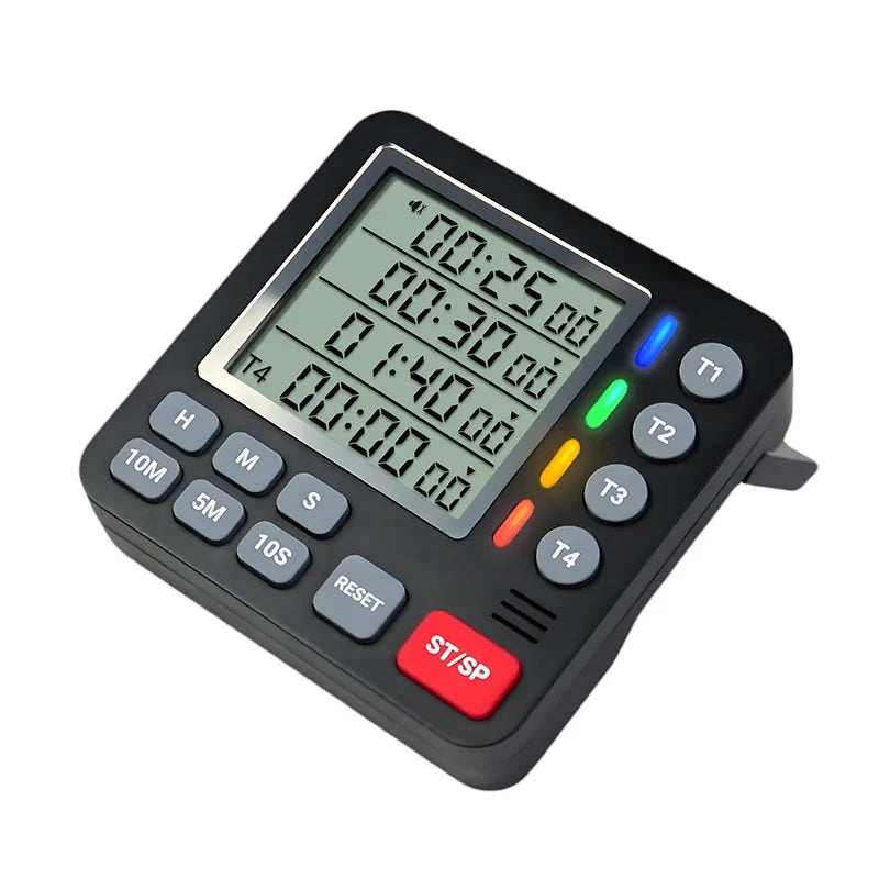 4 Channels Digital Timer Large LCD Display with Magnetic Back Stand Digital Cooking Countdown Timer Home Kitchen Accessories