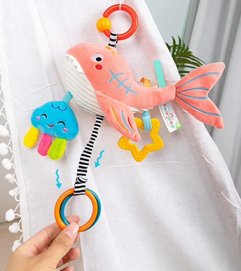 Newborn Infant Soft Plush Toy Teether Rattles Toys Baby Educational Toys Brain Developmental Hand Grip Cute Stuffed Animal Toys