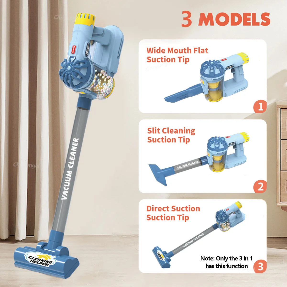 Kids Vacuum Cleaner Toy Electric Realistic Pretend Play Housekeeping Cleaning Set for Toddlers Educational Gift for Boys Girls