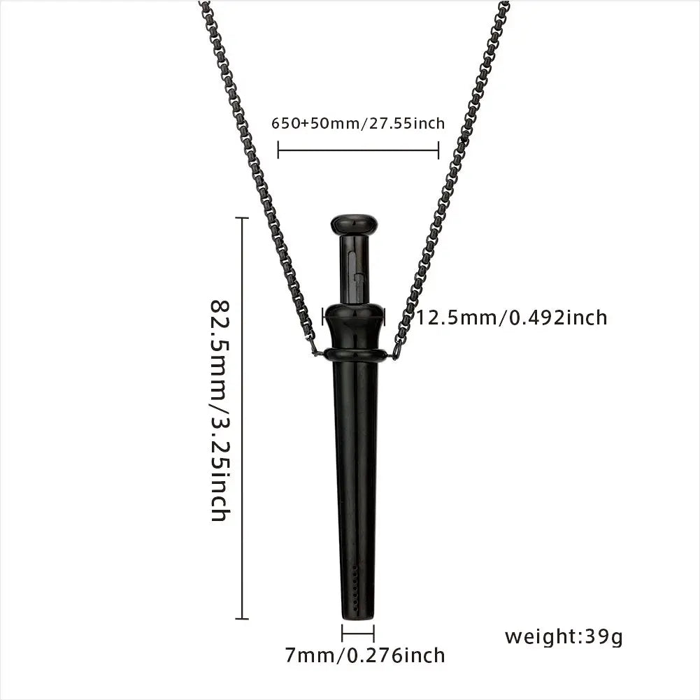 Large Size Anxiety Relief Breathing Necklace Stainless Steel Meditation Pendant for Stress & Mindfulness Calm Quit Smoking Aid