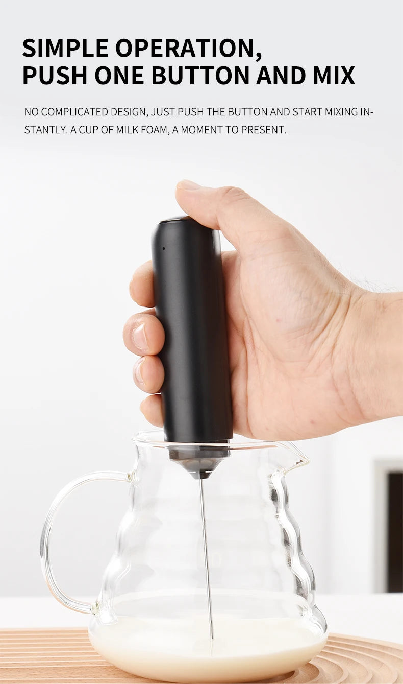 Kitchen Powerful Stirrer Milk Frother Handheld Foam Maker for Lattes Whisk Drink Mixer Coffee Electric Rechargable Egg Beater
