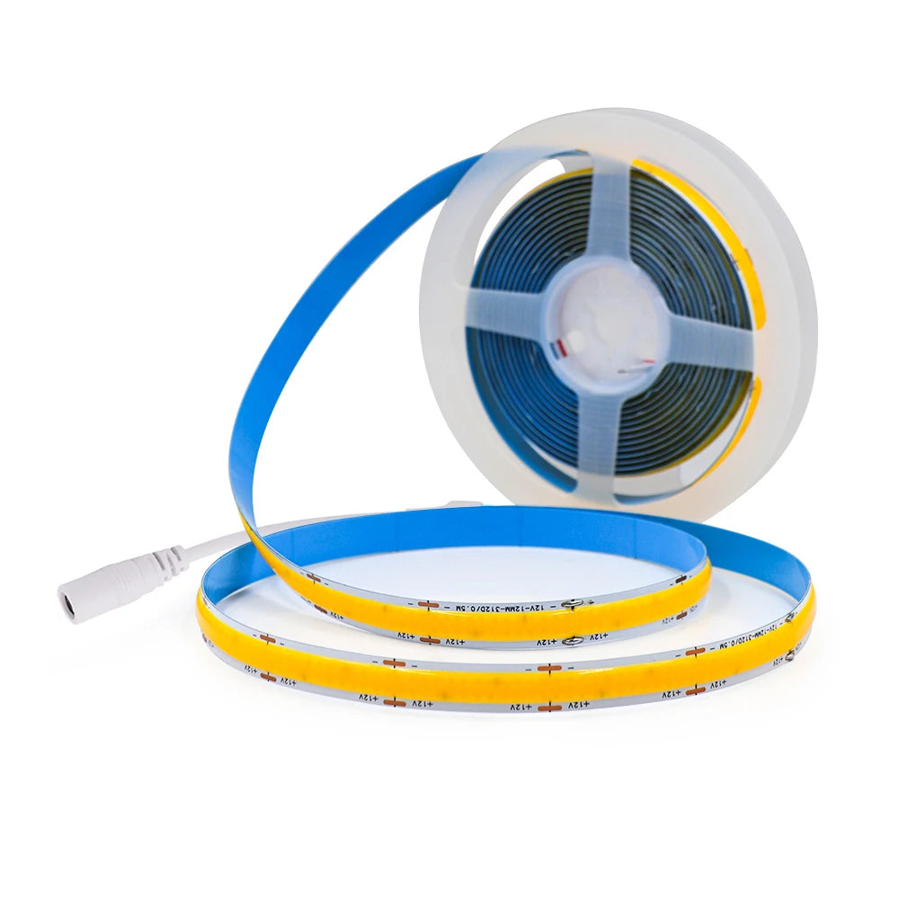 12V 24V COB LED Strip Light 1 2 5 Rows Super Bright 320 600 1600LED/M Flexible Tape High Density Linear Lights 3000K 4000K 6500K