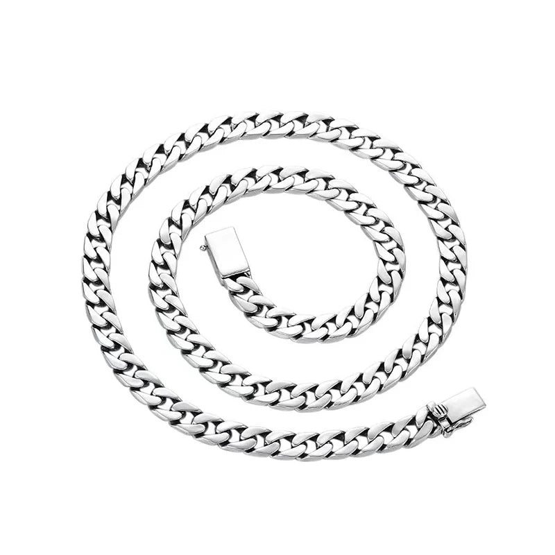 100% S925 Sterling Silver Necklace 7MM 8MM 10MM Punk 925 Silver Chains Original Certified Jewelry Gifts