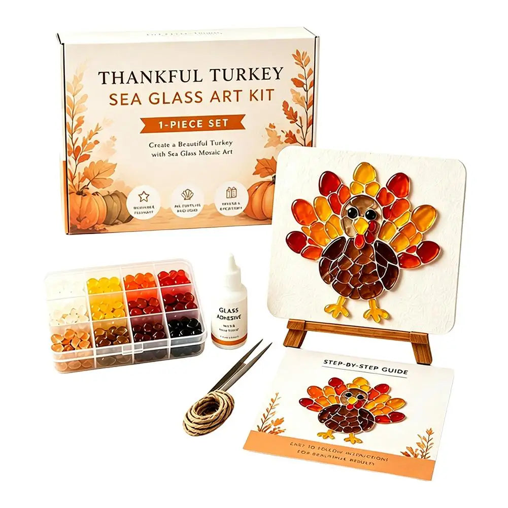 Halloween Sea Glass Mosaic DIY Art Kit for Adults Xmas Themed Seaglass Craft Set Handmade Christmas Sea Glass Art Kit Home Decor