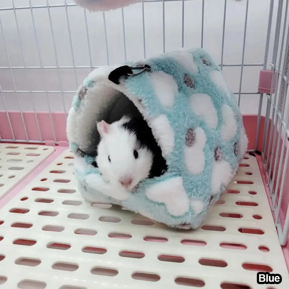 Hamster Warm Fleece Bed Thickened Coral Fleece Hanging Hammock Winter Sleeping Nest for Squirrel Parrot Sugar Glider