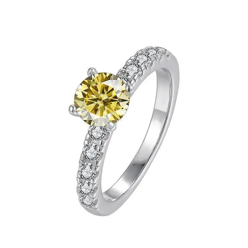 1.0 Carat Simple Design Moissanite Ring with 4 Claw S925 Sterling Silver Women's Engagement Band Fashion Fine Jewelry Gift