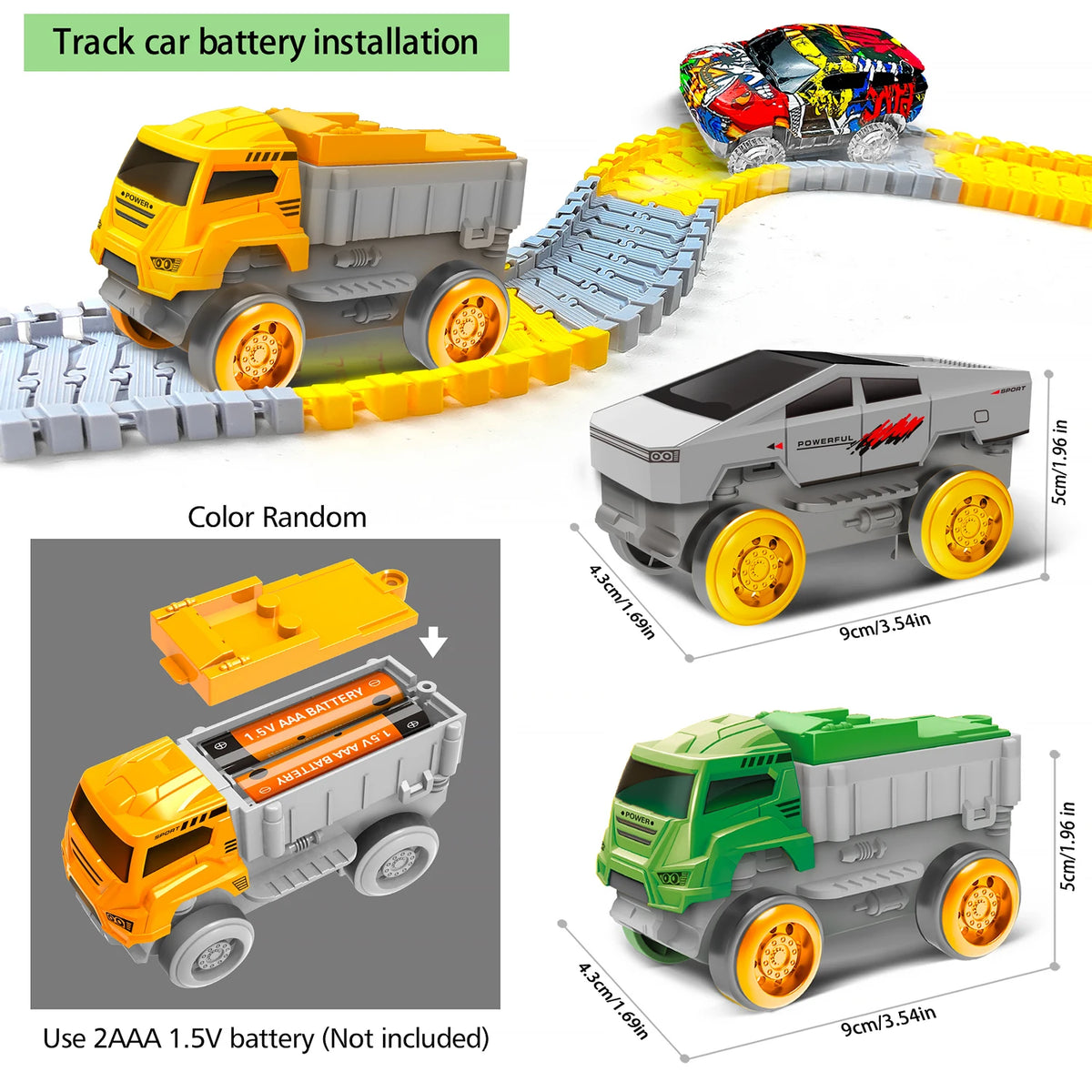 Replacement Cars for Tracks - Extra Race Car Accessories for Dinosaur Race Track & Train Toy Gift - for Kids Boys and Girls Toys