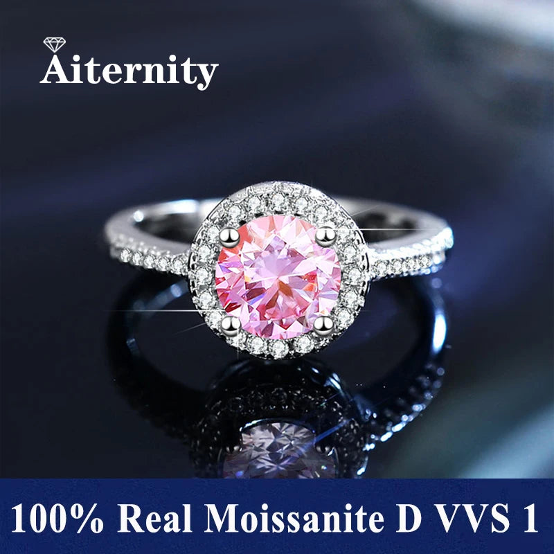 Men And Women's Moissanite Wedding Ring D VVS1 Adjustable Size S925 Silver GRA Certificate Wedding Ring