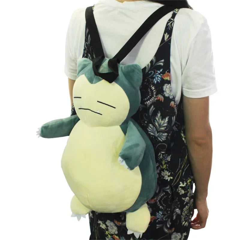 Pokemon Cartoon Snorlax Plush Backpack Kawaii Doll Plush Bag Cosplay Props Christmas Gifts Kids Schoolbag