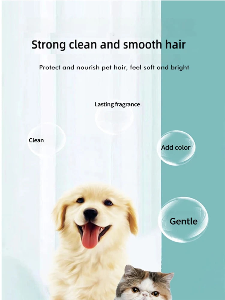 500ml Pet Shower Gel Gentle Cleaning Deodorizing Anti-itching Long-Lastin Fragrance Bath Shampoo for Puppy Cat Pet Care Supplies