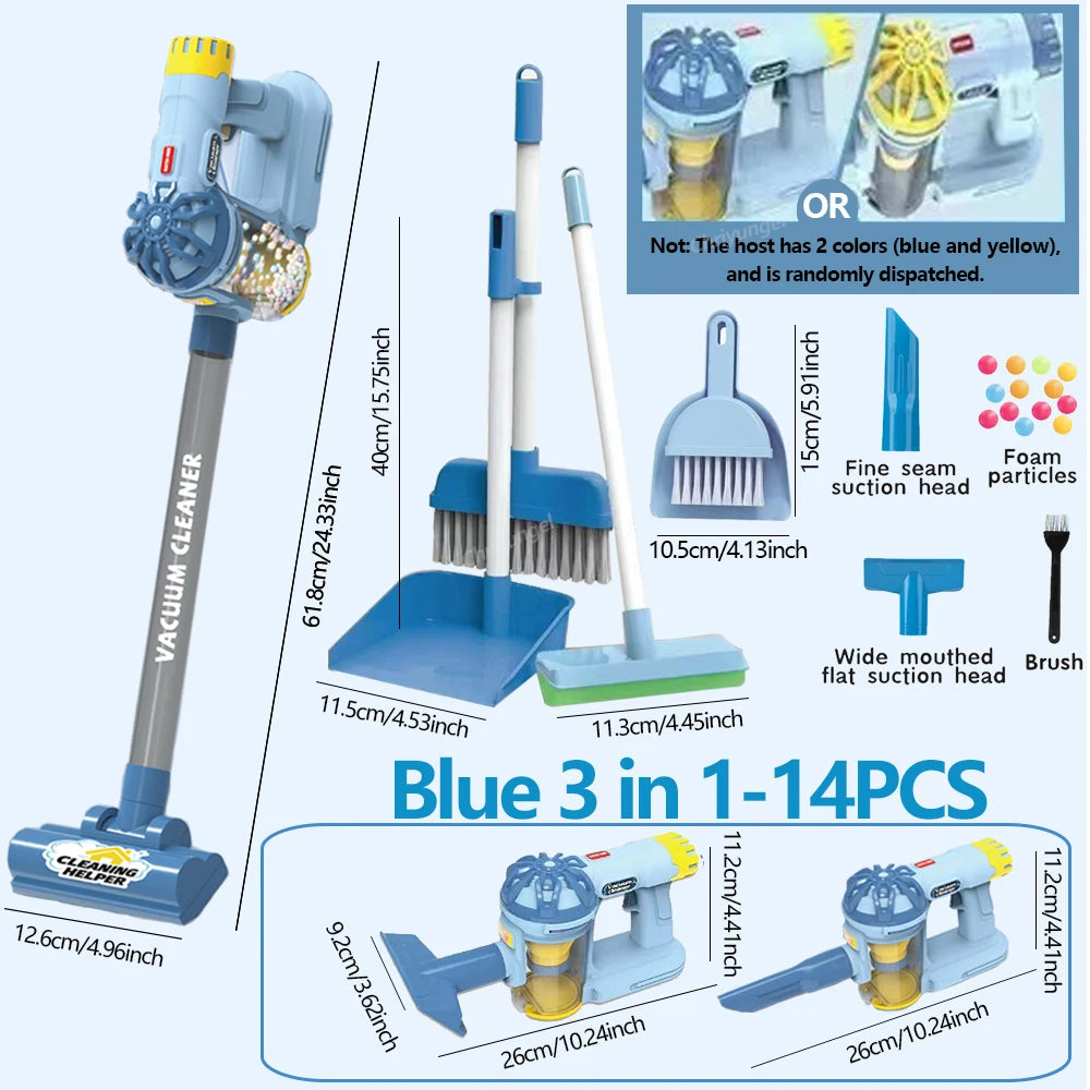Kids Vacuum Cleaner Toy Realistic Pretend Play for Toddlers To Learn Cleaning Housekeeping Educational Toys for Boys Girls Gifts