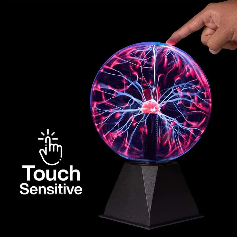3/4/5/6/8 Inch Magic Plasma Ball Lamp LED Atmosphere Night Light Only Touch Sensitive Glass Plasma Light Bedroom Decor Kids Gift