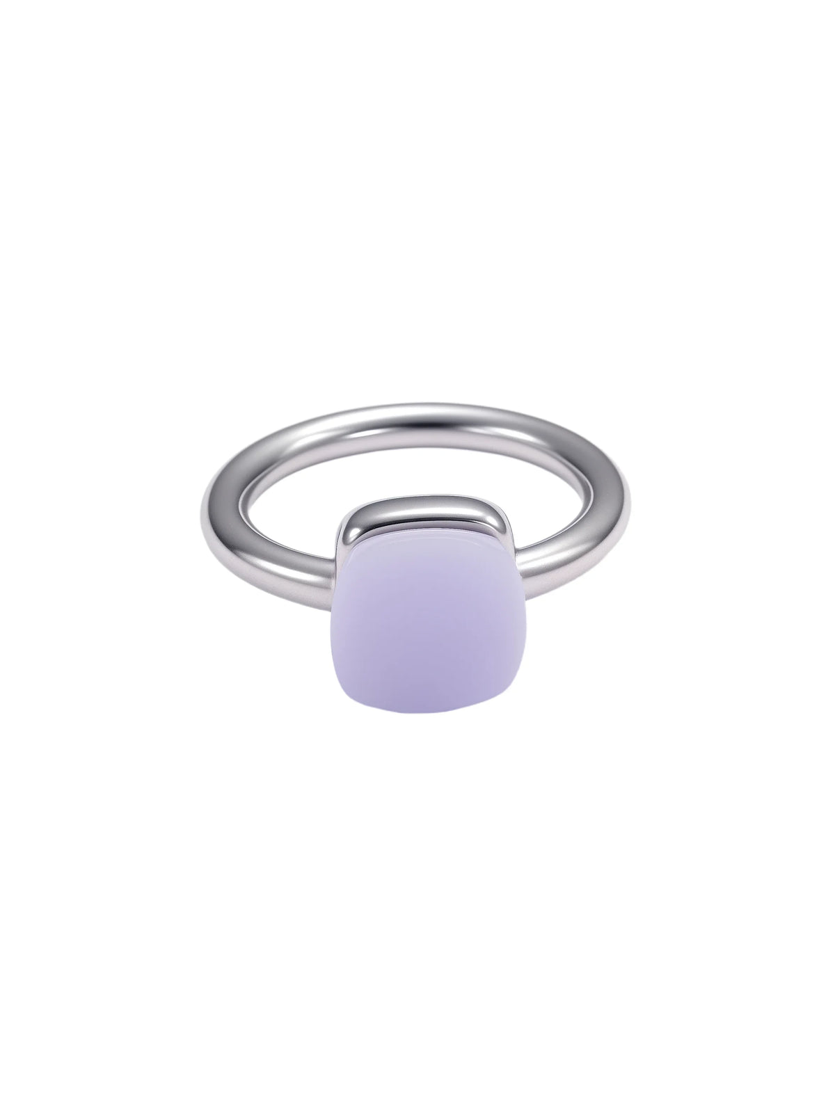 Colorful Crystal Nude Ring for Women 18K Gold Plated Stainless Steel Candy Color Square Stone Statement Rings Jewelry Gift
