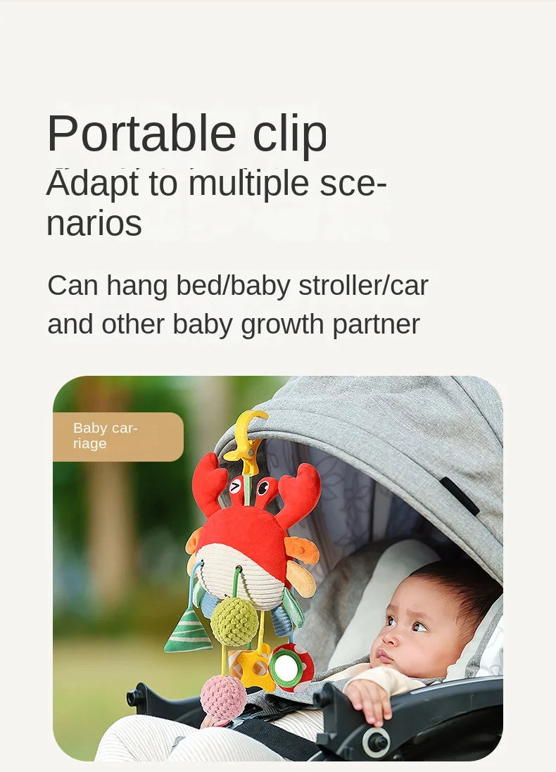 Baby Soothing Toy Crab Pull-String Stroller Charm