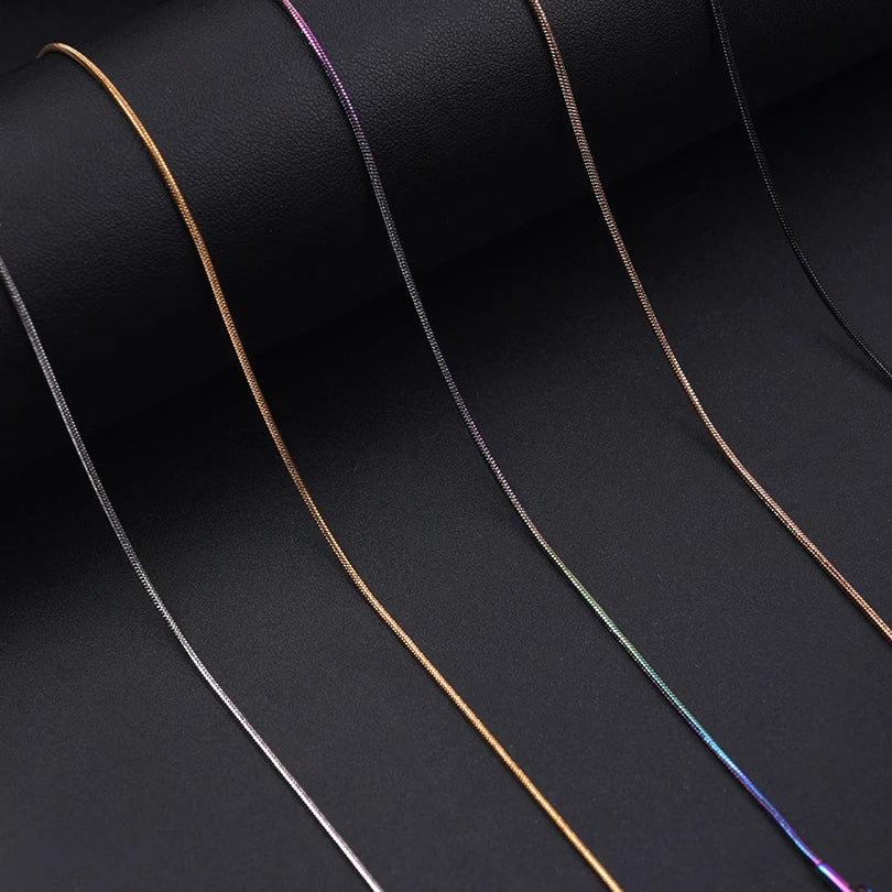 1/5/10pc 1.2mm 45/50/60/70cm Long Stainless Steel Round/Long Plain Snake Chain Necklace For Women Men DIY Fashion Jewelry Choker
