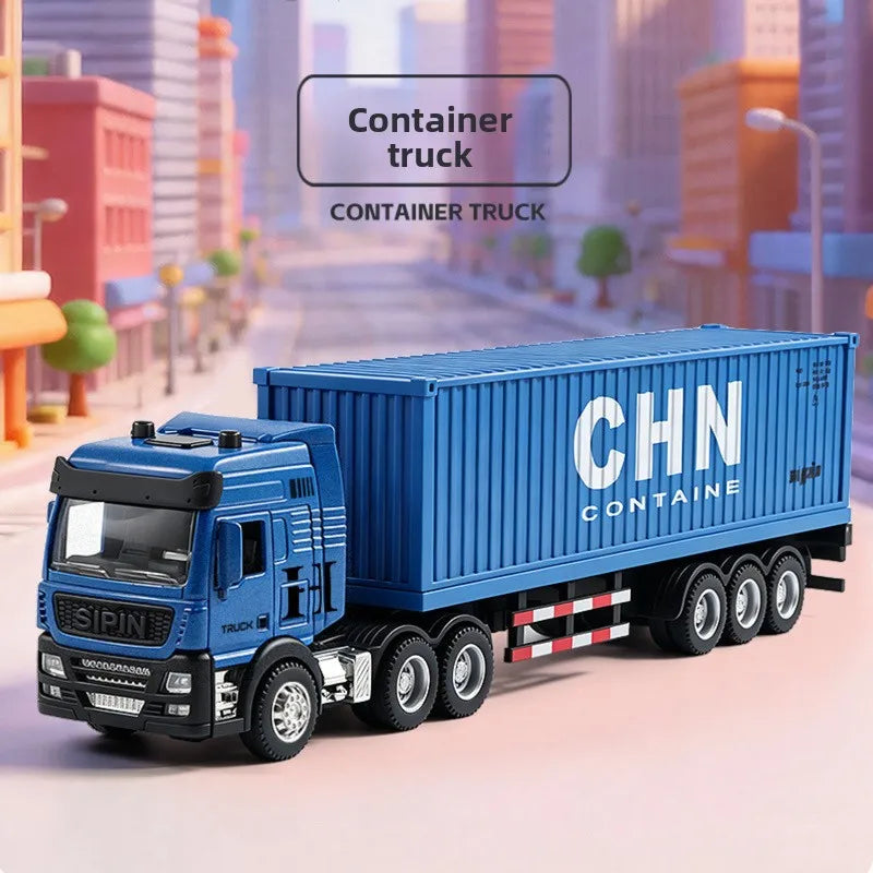 1pc Child 1:24 Engineering Vehicle Diecast Toy Car Model Light Detachable Body Toy for Kid Birthday Gift Collection Decoration
