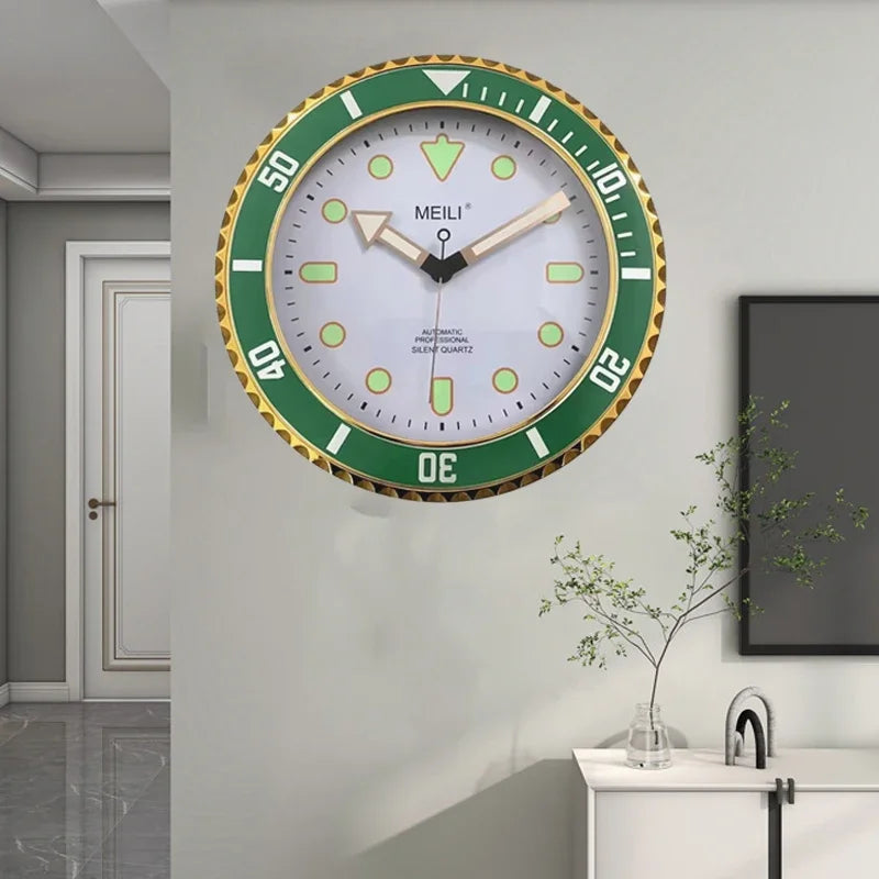Wall Clock 28/30cm Gold and Silver Border Creative Wall Clock Modern Design Luxury Home Decoration Silent Quartz Clock