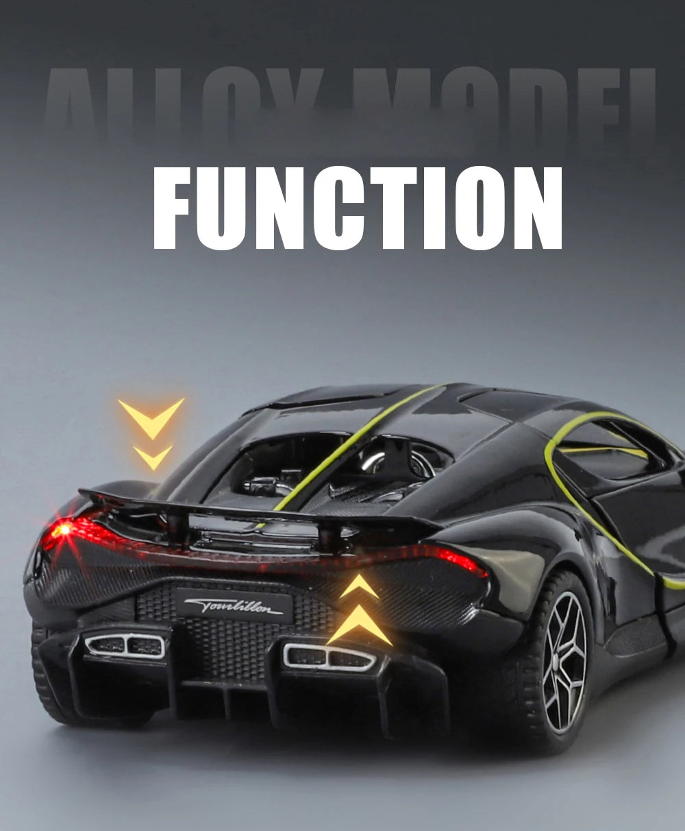 1:32 Bugatti Tourbillon V16 Supercar Alloy Metal Diecast Model Car Children's Toys Mini GT Collection Hobbies Birthday Gifts Boy