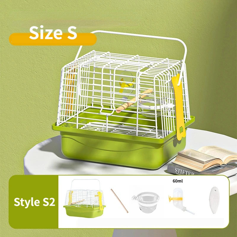 Bird Transport Cage Portable Double Shoulder Bird Carrier Bag Parrot Standing Stick for Outgoing Travel Lovebirds Bird Supplies