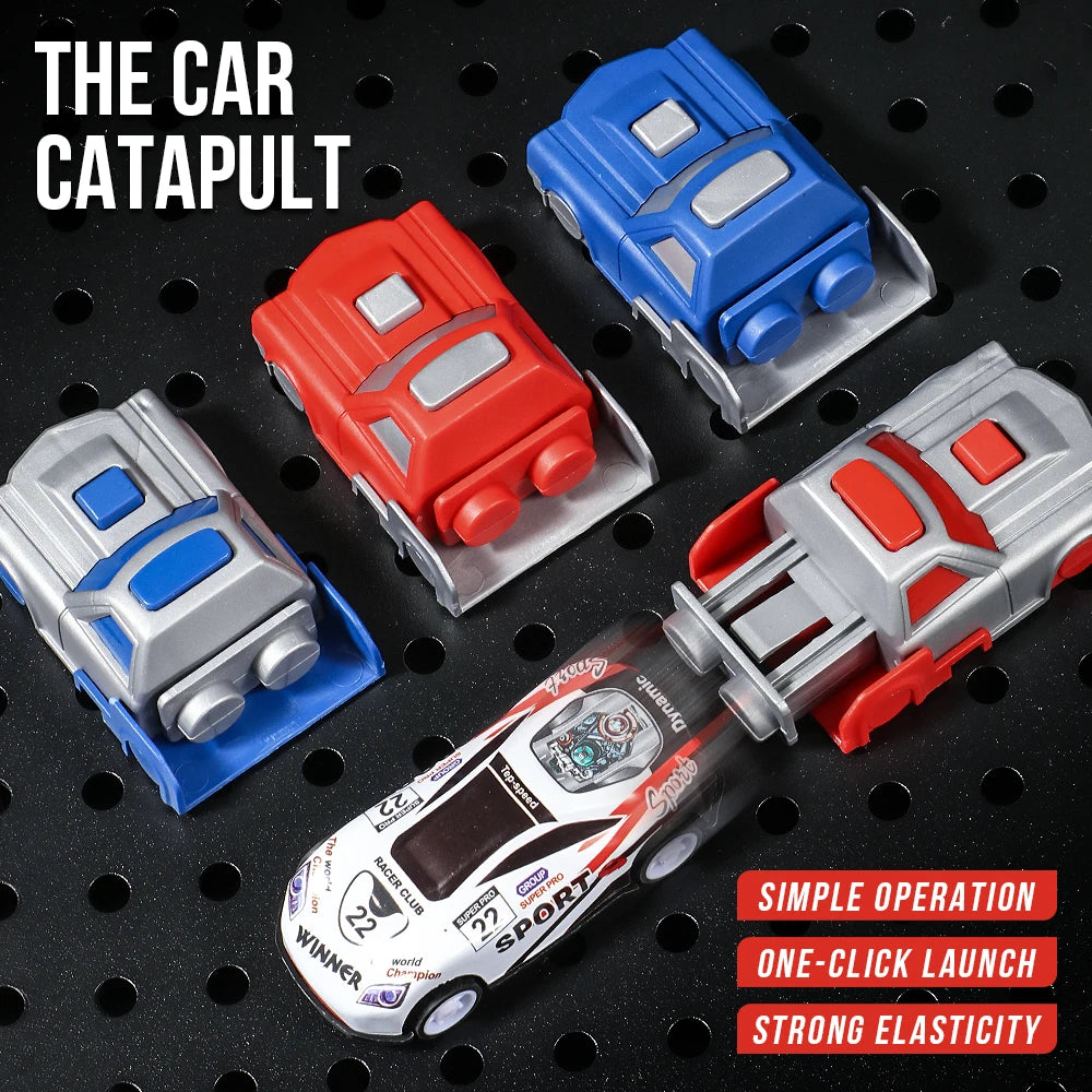 Multi Track Racing Car - Sliding Catapult - Durable and Anti Fall Launcher - Catapult Racing Car Set - Puzzle Education, Brain D
