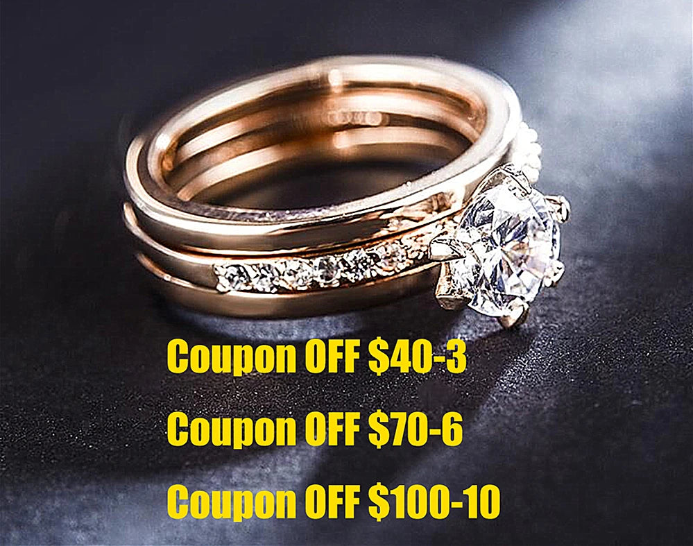10/20/30/50Pcs/Lot Fashion Elegant Inlaid Stainless Steel Ring With Rhinestone High-end Women's Proposal Engagement Jewelry Gift