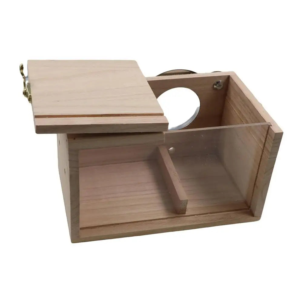 Transparent Window Wooden Parrot Breeding Box Acrylic/Wood Bite Resistant Wooden Parrot House Removable