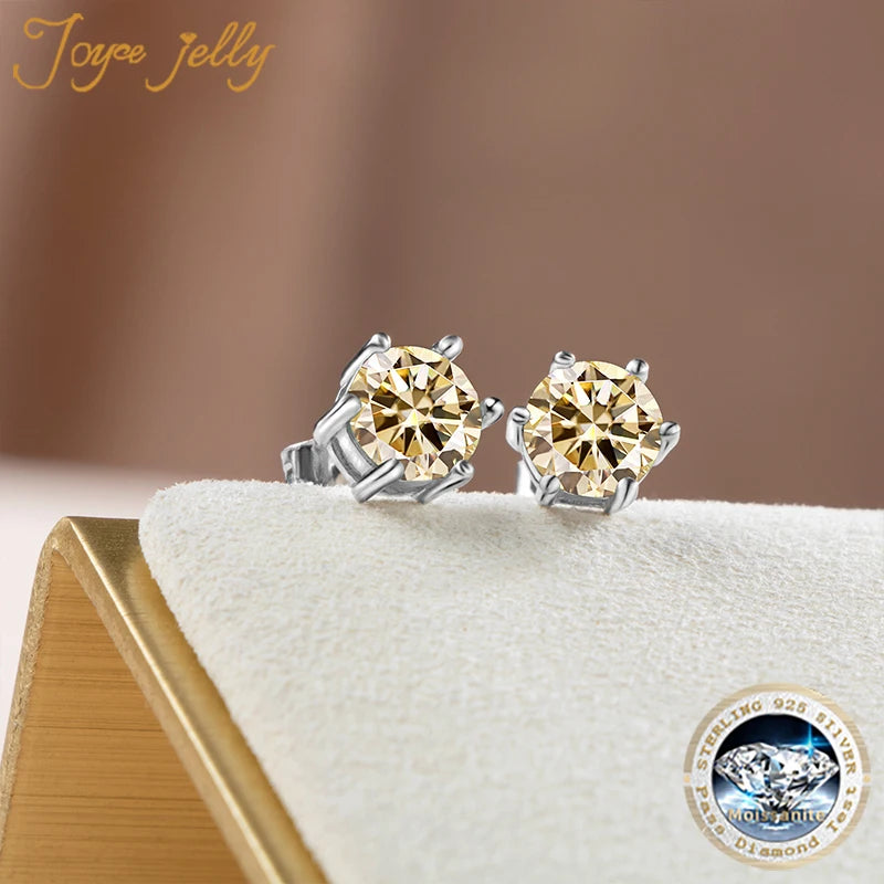 JoyceJelly Moissanite Jewelry Set With 1CT D Color VVS 3EX moissanite stone pass diamond test Wedding Luxury Fine Jewelry gift