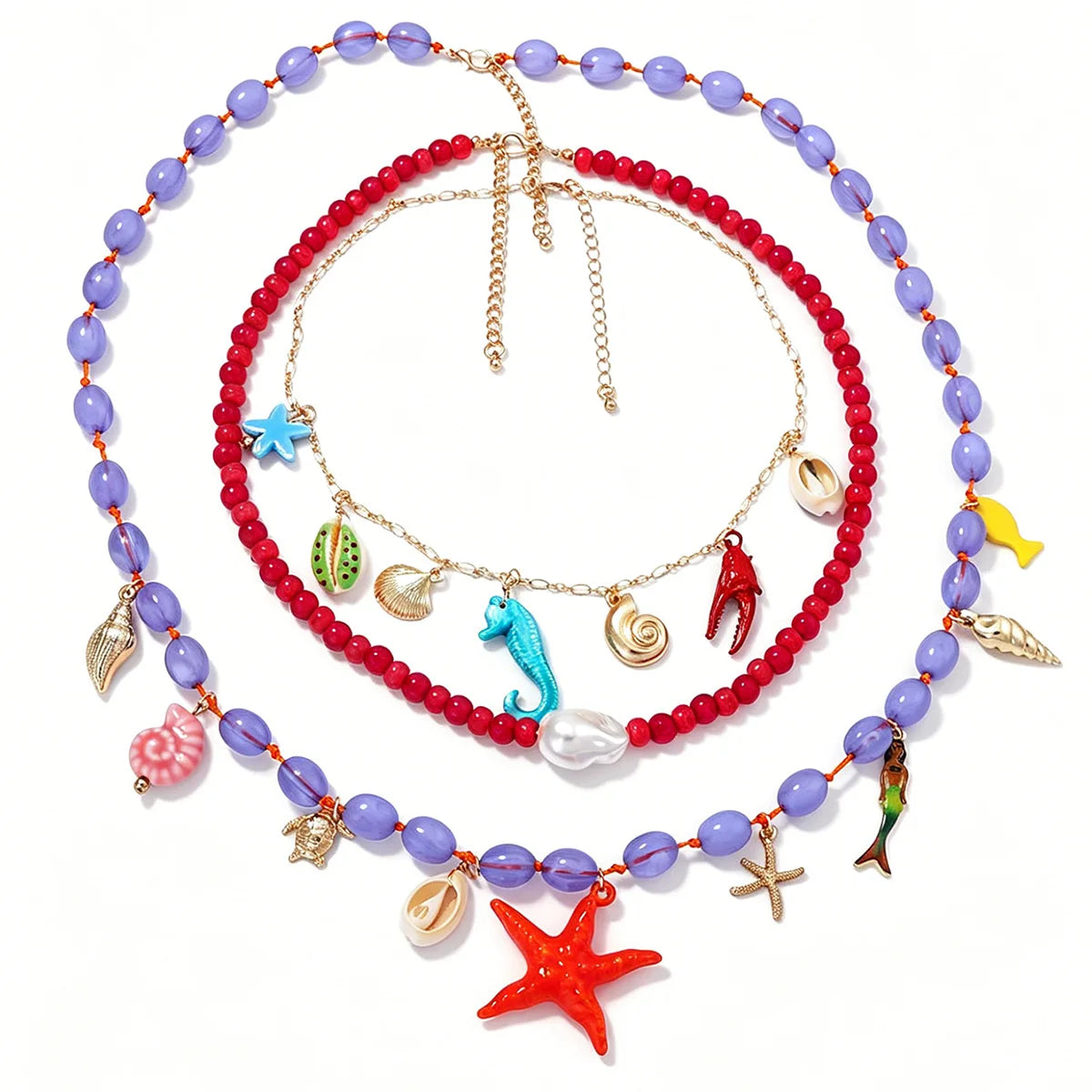 Bohemian Handmade Shell Conch Pendant Necklace for Women Double-layer Long Necklaces Statement Jewelry for Beach Summer 2026
