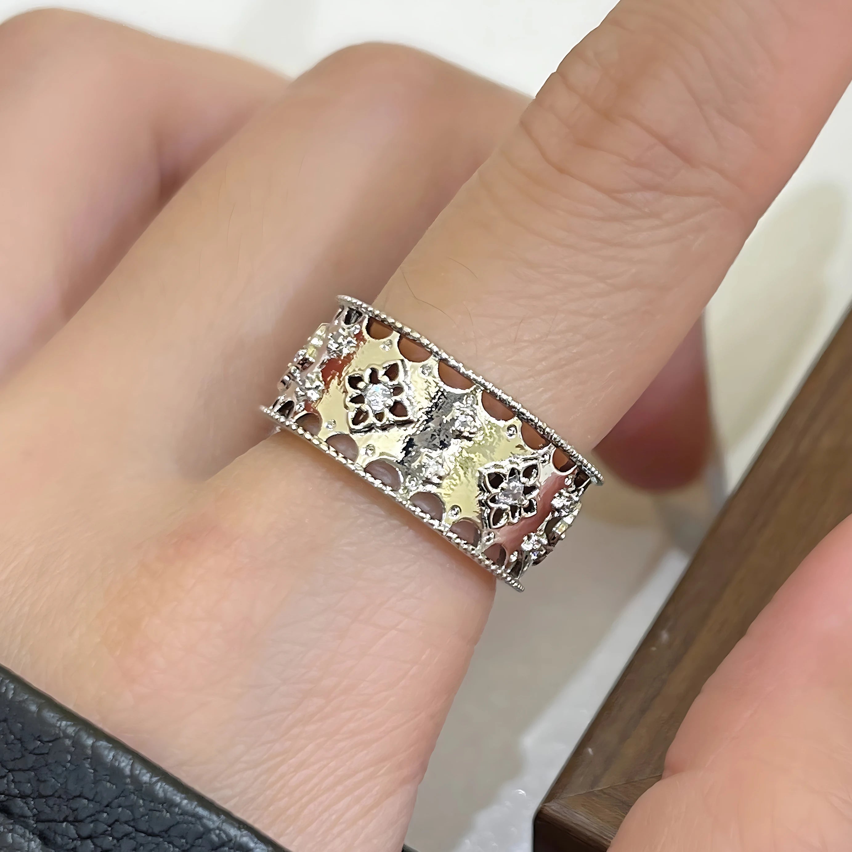 925 Sterling Silver Rings for Women Couple Minimalist Handmade Simple BIg Ring Party Jewelry Gift Prevent Allergy