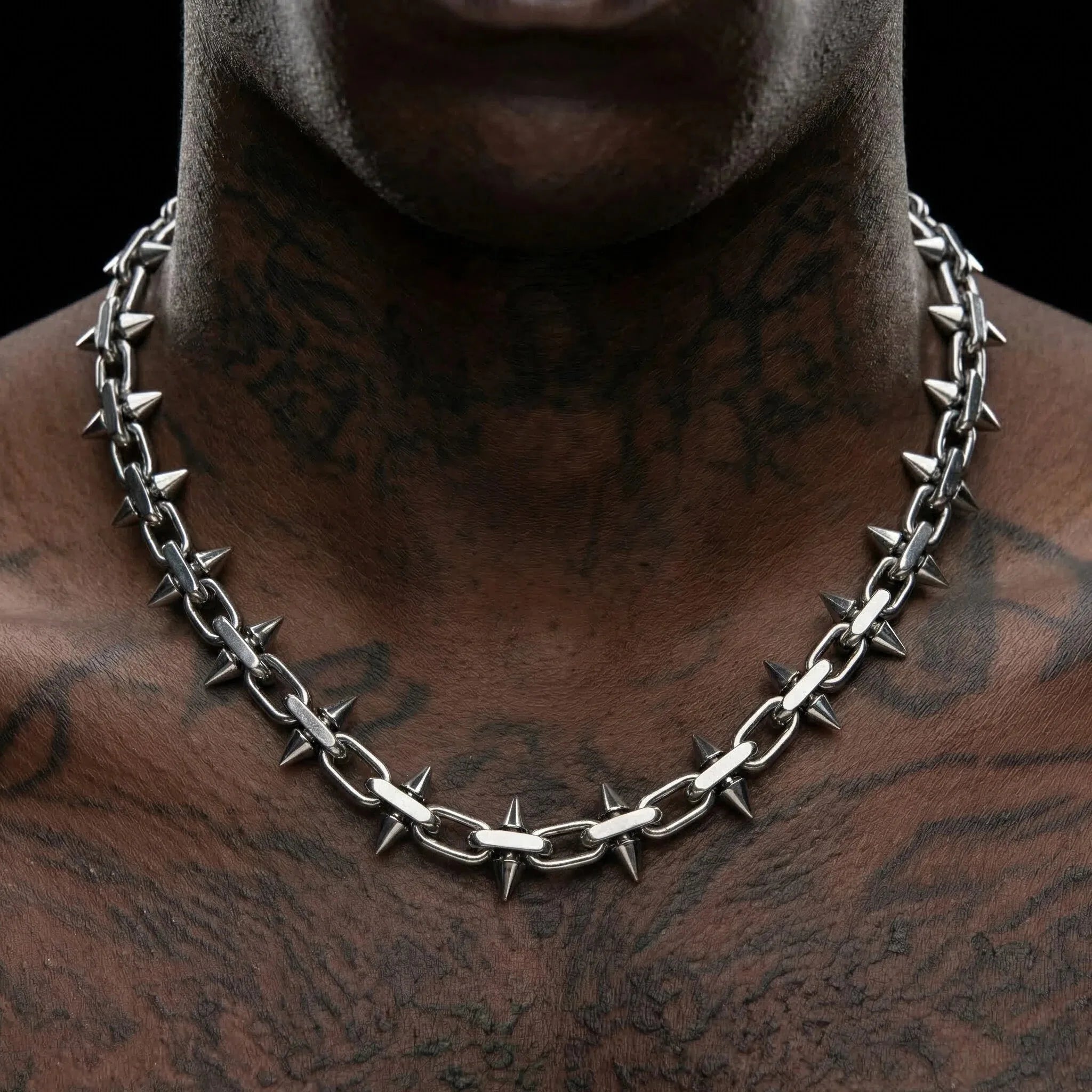 titanium steel Spike Necklaces Hip-hop Gothic Punk Style Barbed Chain Collar Choker For Men Women Jewelry Accessory