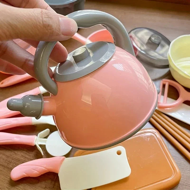 28pcs Mini Kitchen Accessories Kids Kitchen Toys Set Pretend Play Cooking Food Cookware Simulation Cooking Toys