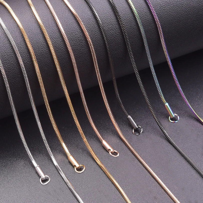 1/5/10pc 1.2mm 45/50/60/70cm Long Stainless Steel Round/Long Plain Snake Chain Necklace For Women Men DIY Fashion Jewelry Choker