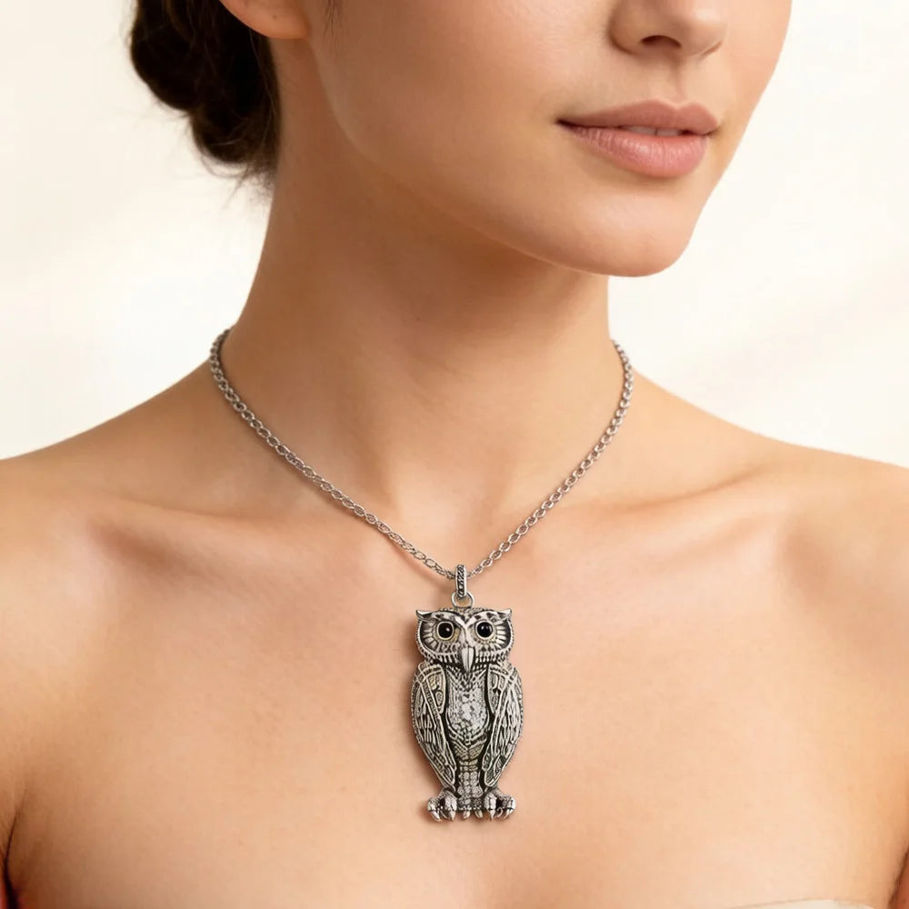 Pendant Owl,Brand New Fashion Trendy Jewelry Europe 925 Sterling Silver Accessories Cute Soul Gift For Woman
