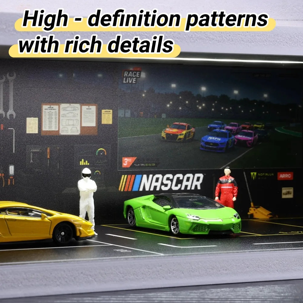1/64 Model Parking Space  Car Parking Space with lights Simulated decoration scene (figures and cars not included)