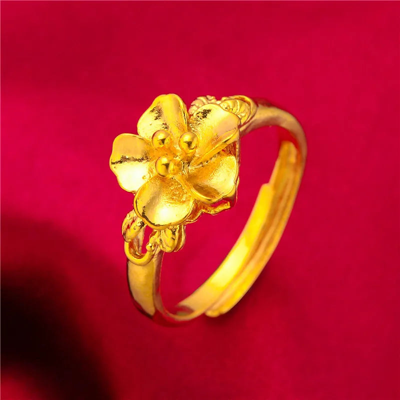 ANIID Dubai Gold Color Ring For Women Resizable Brazilian Wedding Bride Arabic Ethiopian Finger Ring Nigerian Jewellery Moroccan