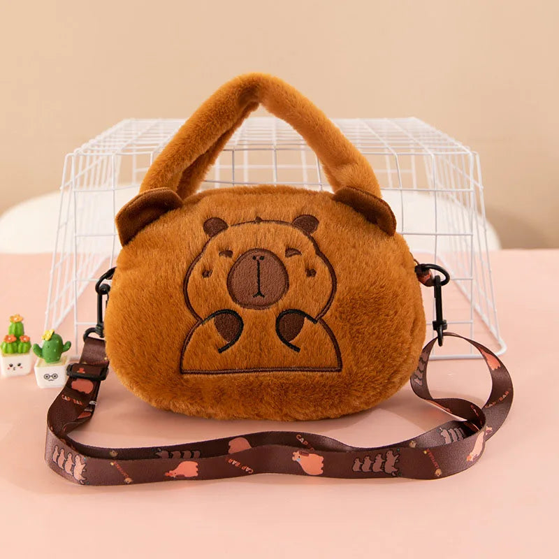 Kapibara Plush Backpack Large Capacity Convertible Handbag Crossbody Cartoon Stuffed Animal Tote Bag Kis and Girls Birthday Gift