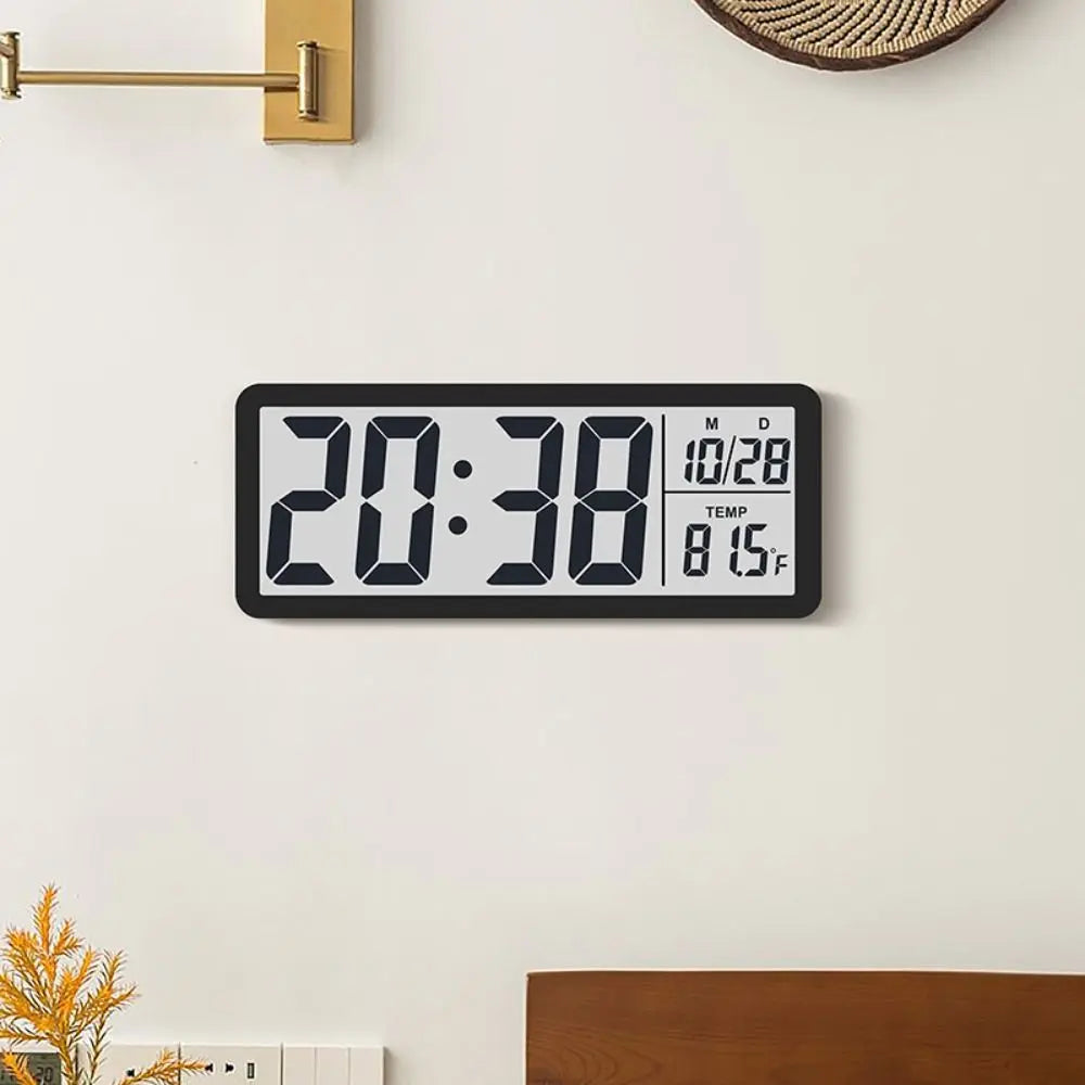New Wall-mounted Electronic Wall Clock Multi-functional Temperature Digital LED Clocks 12/24H Voice Control Display Table Clock