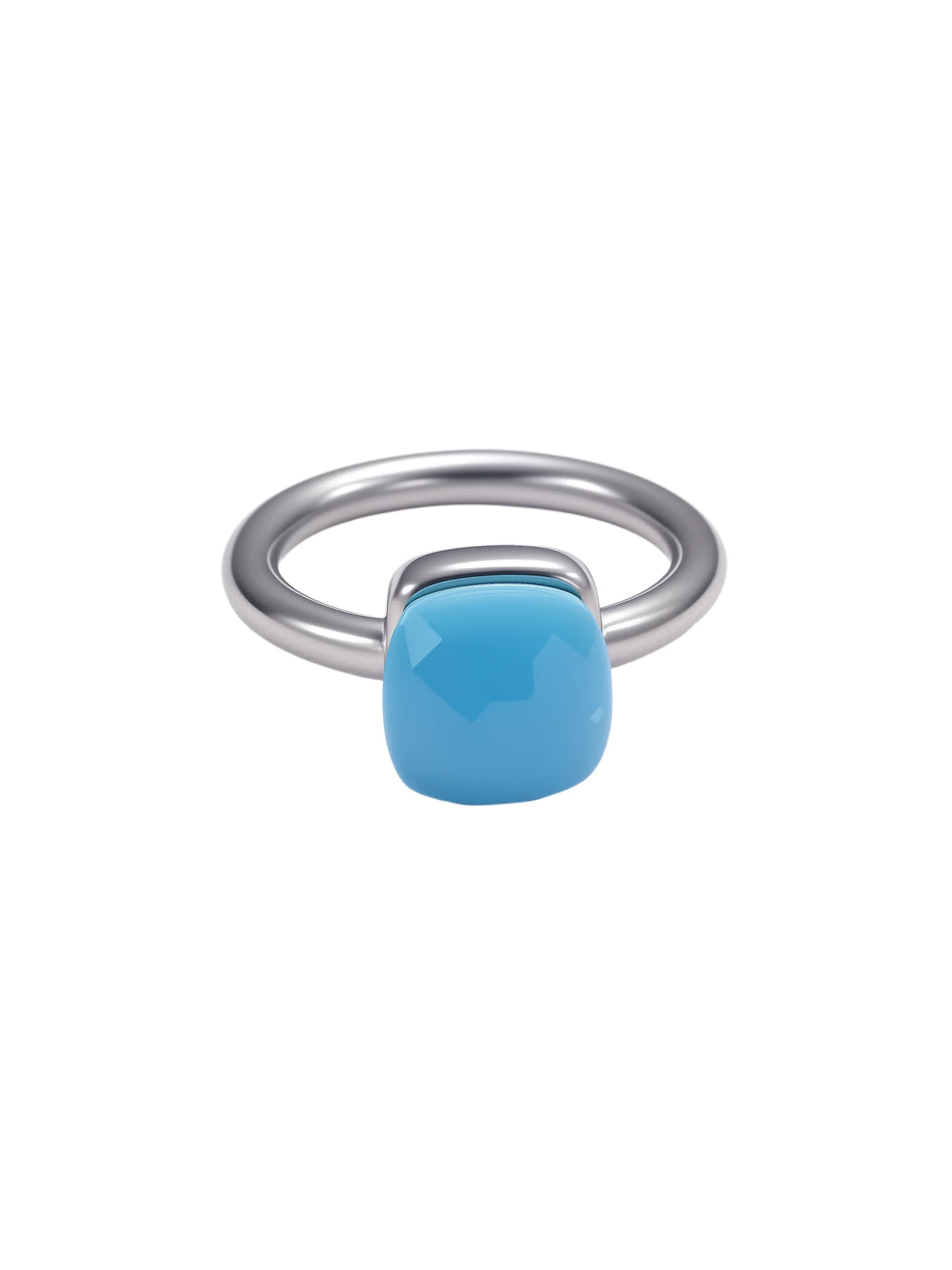 Colorful Crystal Nude Ring for Women 18K Gold Plated Stainless Steel Candy Color Square Stone Statement Rings Jewelry Gift