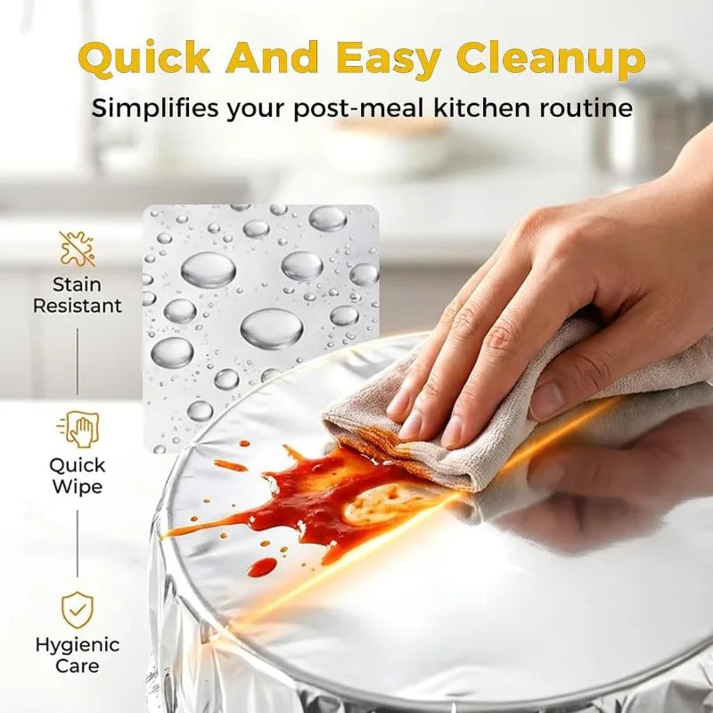 Aluminum Foil Keep Warm Covers Dining Table Food Preservation Cover Microwave Oven Heating Waterproof Oil Proof Kitchen Tools