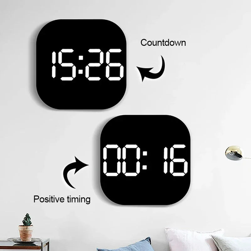 13inch LED Large Digital Wall Clock with Remote Control TEMP Humidity Week Auto Dimmer 12/24H Alarm Clock for Home Office Decor