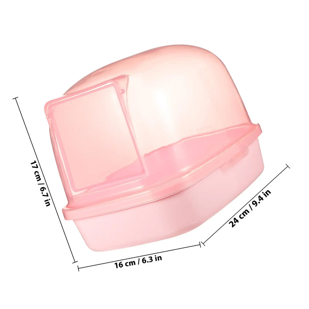 Plastic Hamster Sand Bath Box Sturdy Transparent Bath Basin for Small Pets Chinchilla Gerbil Guinea Pig Indoor Cage Accessory