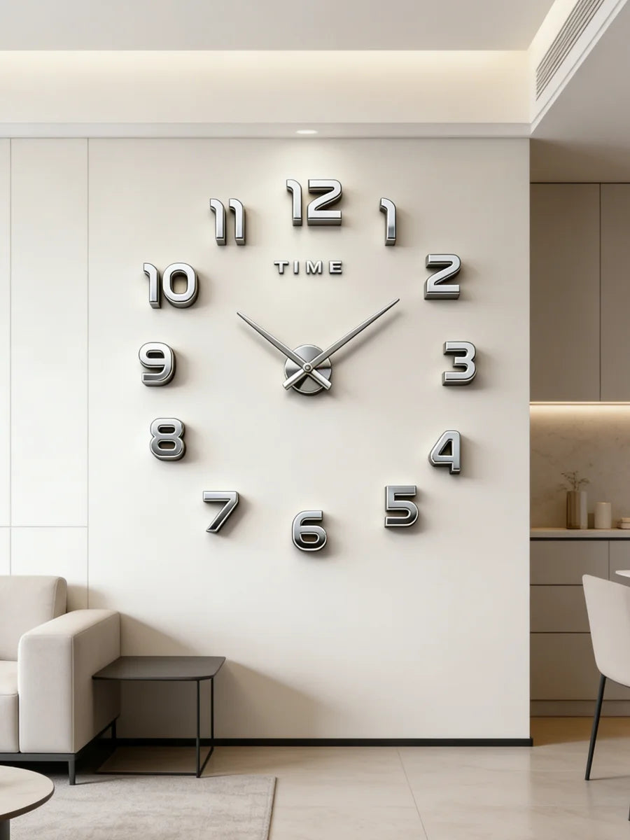 Large 3D Wall Clock Luminous Classic Wall Clocks DIY Digital Clock Wall Watches Stickers Silent Clock for Home Living Room Table