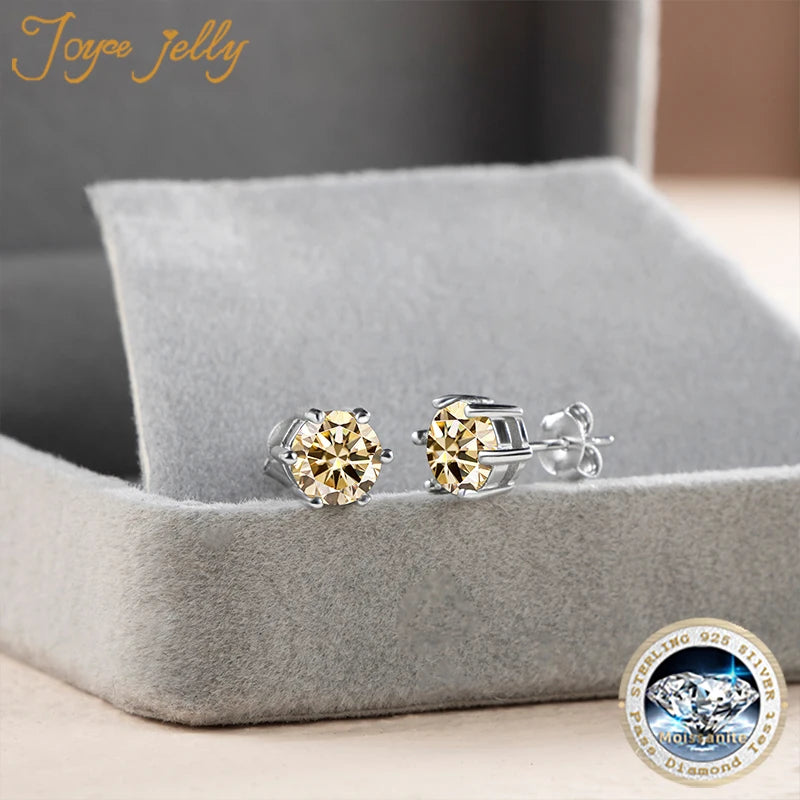 JoyceJelly Moissanite Jewelry Set With 1CT D Color VVS 3EX moissanite stone pass diamond test Wedding Luxury Fine Jewelry gift